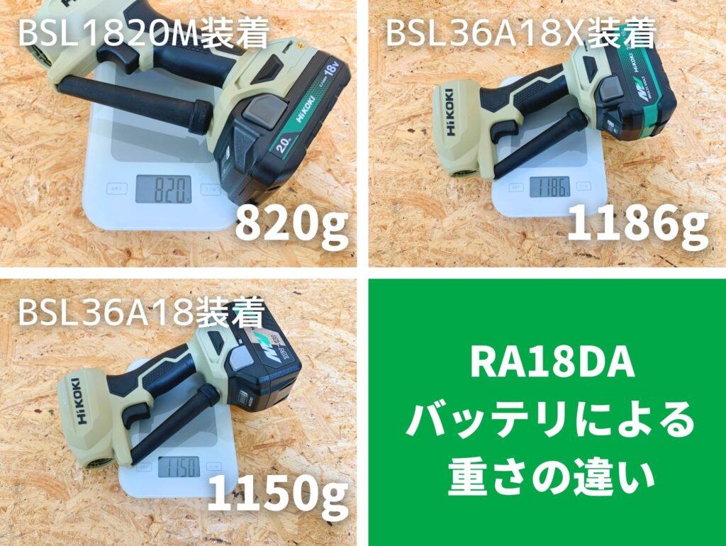 RA18DAの重さ