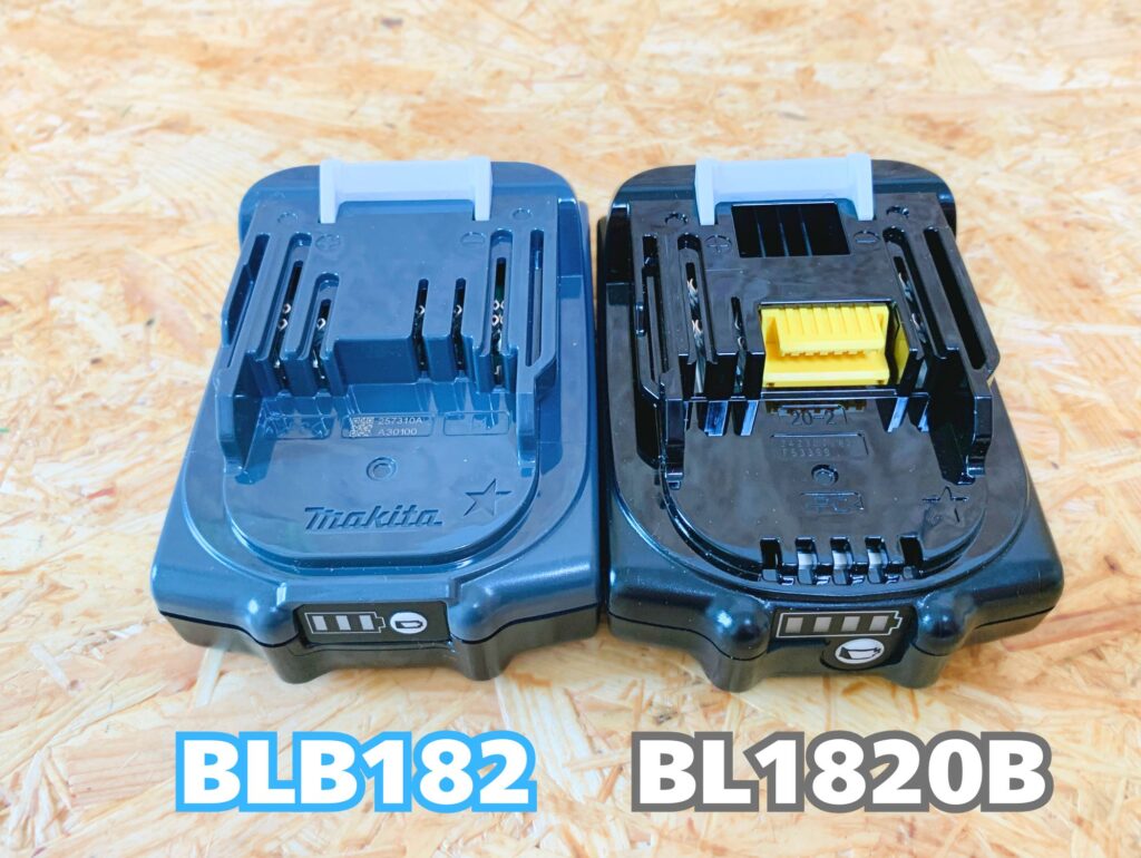 BLB182とBL1820Bの端子面アップ比較写真