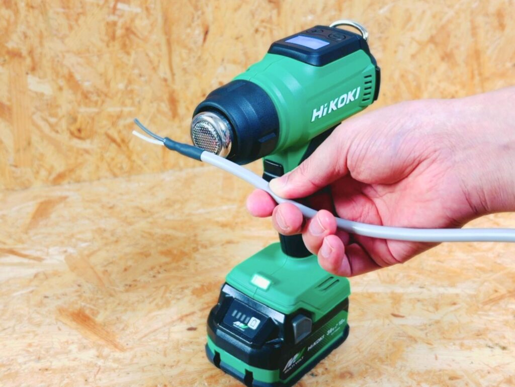 HiKOKI RH18DA 熱収縮チューブ使用シーン