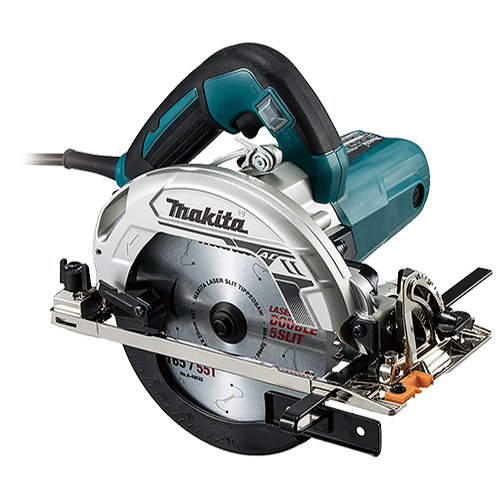 マキタ HS6301 AC100V・165mm電気マルノコの本体（チップソーと平行定規を装着）
