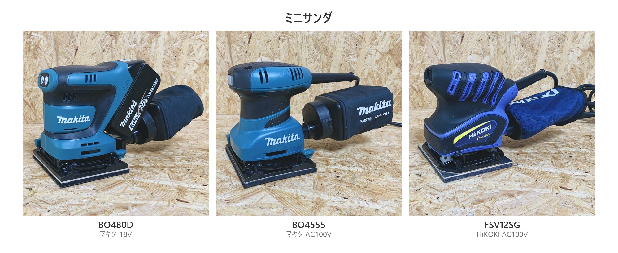ミニサンダの実機3台(BO480D・BO4555・FSV12SG)